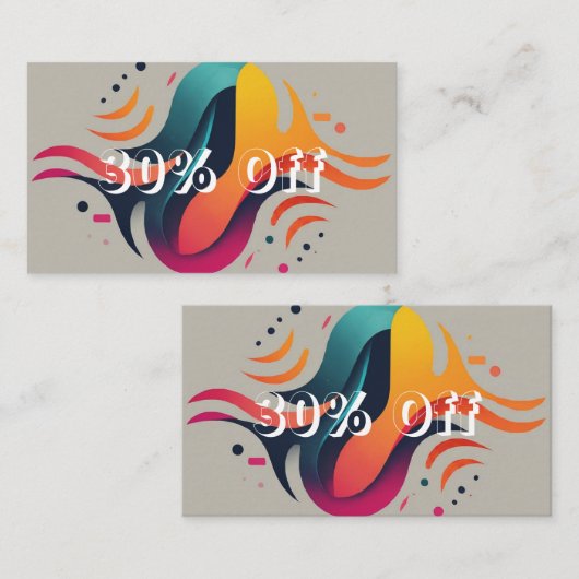 30% korting op uw aankopen! (Voorkant / Achterkant)