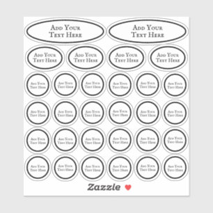 30 Lege tekst toevoegen Zwart-wit cirkel Sjabloon Sticker