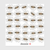 30 Levensgrote Stickers van honingbijen (Vel)