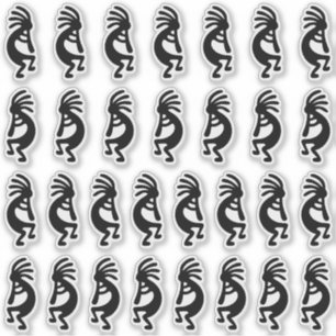 30 Modern Black Kokopelli Shapes Sticker