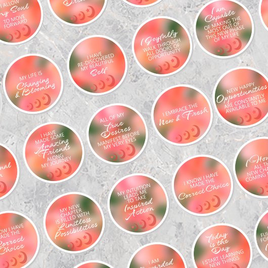 30 Nieuwe Moon Positive Affirmations Stickers