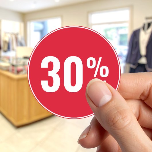 30 procent korting aanbieding ronde sticker