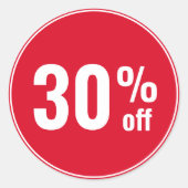 30 procent korting aanbieding ronde sticker (Voorkant)