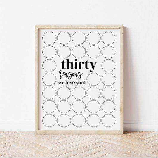 30 Redenen dat we van je houden verjaardag invulfo Poster