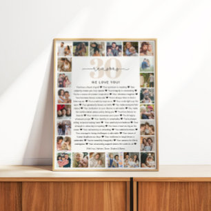 30 Redenen Waarom We Van Je Houden Verjaardagsfoto Perfect Poster