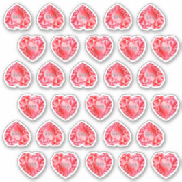 30 Ruby Heart Waterverf Monogram Rode bruiloft toe Sticker