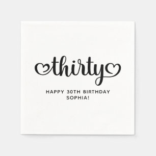 30 Schattige Hearts-script voor 30e verjaardag Servet