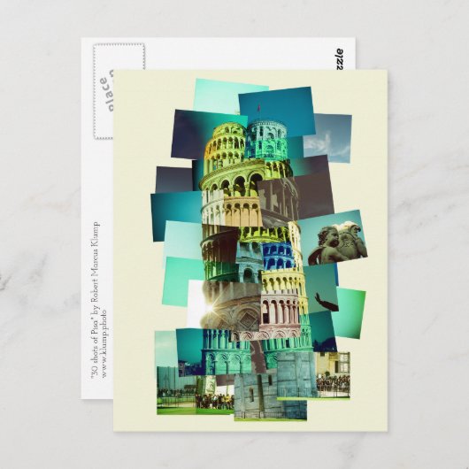 30 shots van Pisa (gele achtergrond) Briefkaart (Voorkant / Achterkant)