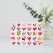 30 SO GLAD Valentine Hearts Carte postale (Debout devant)