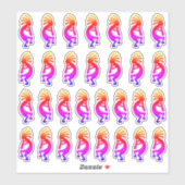 30 Southwest Rainbow Ombre Kokopelli Silhouettes Sticker (Vel)