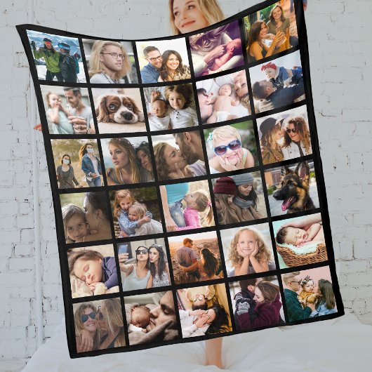30 Square Photo Collage Sjabloon Fleece Deken