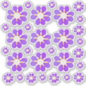 30 Stickers à fleurs violettes (Devant)