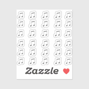 30-stickers donkere zilvermetallische 3D-Muzieknot Sticker