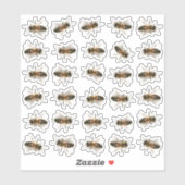 30 Stickers Lid de pot de miel grandeur nature (Feuille)