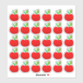 30 Stickers Pommes Rouges (Feuille)