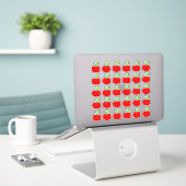 30 Stickers Pommes Rouges (Ordinateur portable sur le bureau)