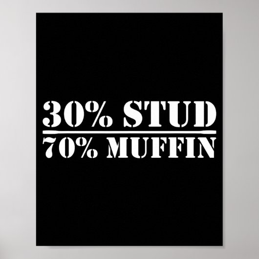 30% Stud 70% Muffin Funny Father's Day Valentines Poster (Voorkant)