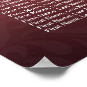 30 Tabel Bourgogne Rode Floral Wedding Seating Cha Poster (Hoek)