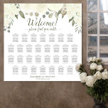30 Tableau Sièges Mariages de roses blanches ivoir<br><div class="desc">Ce tableau de 30 places à mariage aquarelle est décoré dans un style boho chic rustique avec des roses, des fleurs et des fleurs dans les tons ivoire, blanc et crème, ainsi que des feuilles d'eucalyptus vert sauge et du feuillage du jardin. Le titre dit : "Bienvenue ! s'il vous...</div>