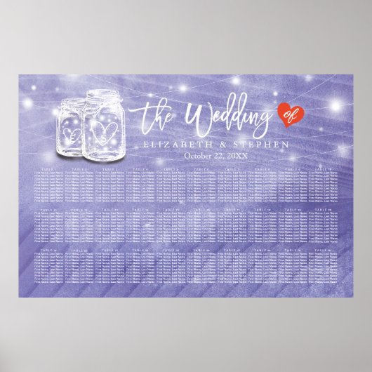 30 Tables Mariage Tableau de sièges Couple Mason J (Devant)