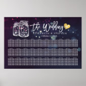 30+ Tables Wedding Seating Chart Mason Jar Lights Poster (Voorkant)