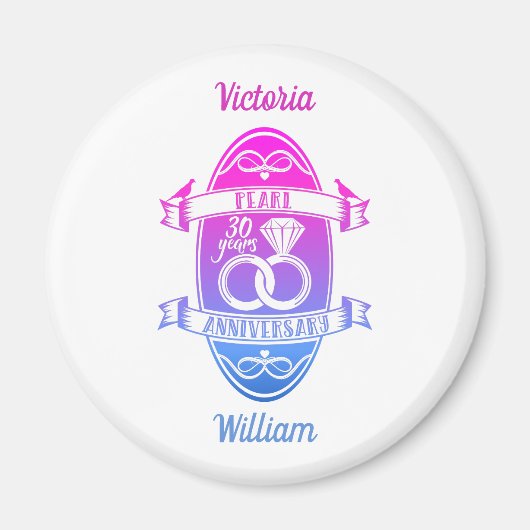 30 traditionele parel 30e trouwdag magneet (Voorkant)