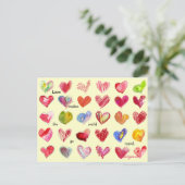 30 Valentine Hearts Carte postale (Debout devant)