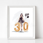 30 worden, gelukkige 30e verjaardag poster