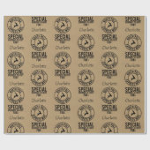 30 "x15" Kraft Black Naam Noordpool van Santa Cadeaupapier (Vlak)