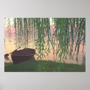 30" x 24" papier Poster met "Under the Willows" af