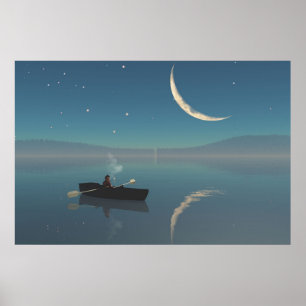 30" x 24" papieren poster met "vredig" beeld