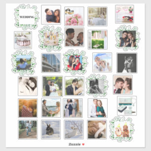 30 x BRUILOFT FOTO Collage Journal Planner Leafs Sticker
