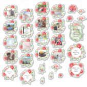 30 x WEDDING Journal Planner Red Roses Foto Tekst Sticker (Voorkant)