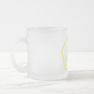 30cl frosted glass mug with our yellow bee logo