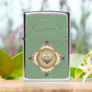 30e/12e Pearl Wedding Jubileum Zippo aansteker