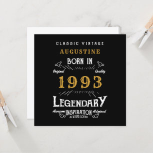 30e anniversaire 1993 Carte de voeux Retro Black G