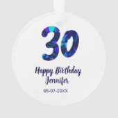 30e anniversaire ajouter nom date année bleu scint (dos)