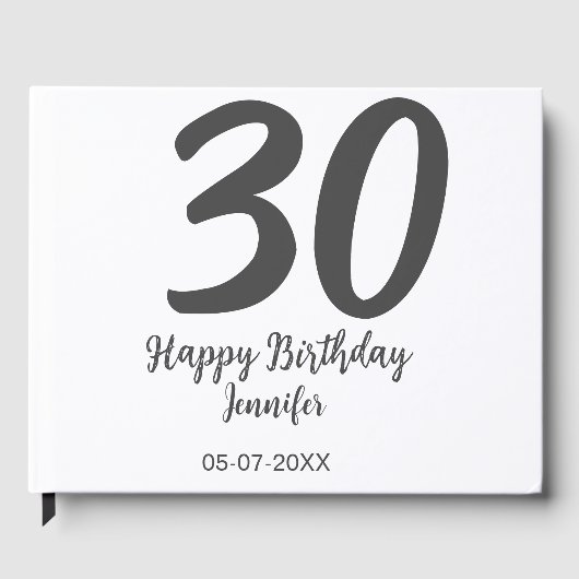 30e anniversaire ajouter nom date année noir modèl (Recto)