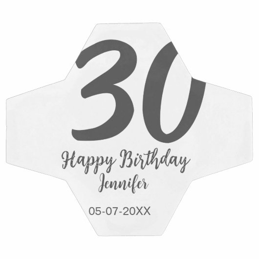 30e anniversaire ajouter nom date année noir modèl (Plat)