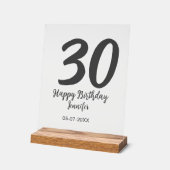 30e anniversaire ajouter nom date année noir modèl (Angle)