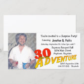 30e anniversaire Aventure Party Photo Invitation (Devant / Derrière)