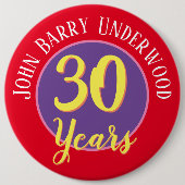 30e Anniversaire Badge à Personnaliser. (Devant)