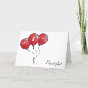 30e anniversaire ballon rouge carte de vacances