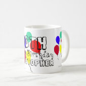 30e Anniversaire Ballons Nom de la jalon Mugs (Devant droit)