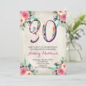 30e anniversaire Belle Invitation Florale, (Debout devant)