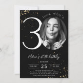 30e anniversaire Black Gold Invitation avec photo (Devant)