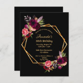 30e anniversaire Bourgogne or noir invitation (Devant / Derrière)