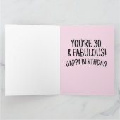 30E ANNIVERSAIRE CARTE DE SALUT POUR ELLE (Intérieur)