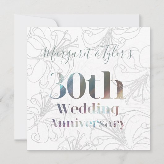 30e anniversaire de Mariage Invitation Pearl moder (Devant)