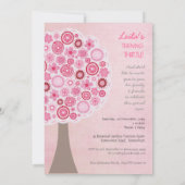 30e anniversaire Designer Pink Tree Invitation (Dos)
